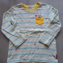 ミキハウス　 ウサギ刺繍 長袖カットソー