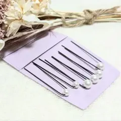 【Rin*】 4001 ヘアアクセサリー　パールヘアピン　大小6本セット　髪飾り