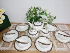 ノリタケ〔廃盤品〕カップ＆ソーサー＆ティーポット＆クリーマー＆シュガーポット