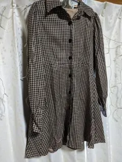 即完売　千鳥格子　シャツワンピース