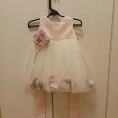 フラワー装飾付きベビードレス