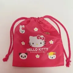 2002年 산리오 ハローキティ ミニナイロンナップ ピンク巾着