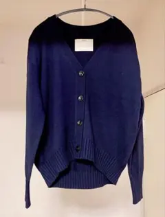 【美品】POTTERY ネイビー ニットカーディガン