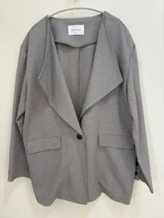 ノーカラーチェックジャケット Mサイズ