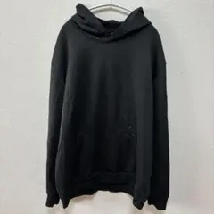XXL ブラック 黒 無地 プルオーバー 長袖 フーディー パーカー スウェット