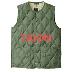 TAION タイオン MILITARY クルーネックボタン ダウンベスト