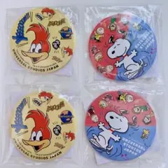 USJのミニゲーム限定！スヌーピー ウッディ・ウッドペッカー 缶バッジ4個セット