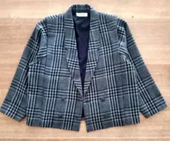 ⭐在庫大処分セール⭐NONA チェック柄 テーラードジャケット　グレー　ＬＬ