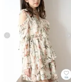 スナイデル　snidel ワンピース　フリル　ミニ　シフォン　花柄