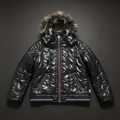 売り切り‼︎ Y2K ファー ダウンジャケット コンバース　お兄系　黒　グランジ