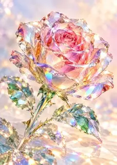 クリスタルに輝く薔薇 アートポスター インテリア 絵画
