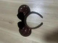 ブラウンオレンジミニー耳カチューシャ　ディズニー