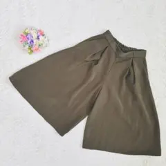 GU　イージードレープガウチョパンツ　オリーブ　М