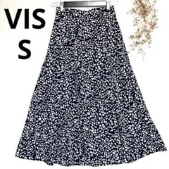 ビス　フレアスカート　ロングスカート　柄物　ヒョウ柄　ゴムウエスト　ヒラヒラ　S