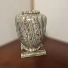 ⬛️青銅製 花瓶 緑青 パティナ 縦溝デザイン アンティーク 金属工芸