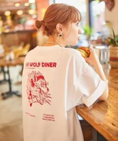 【着画】フリークスストア シーウルフダイナー 別注バックプリントTシャツ М