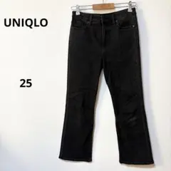 UNIQLO ユニクロ　スキニーフィットハイライズフレアジーンズ　ブラックデニム