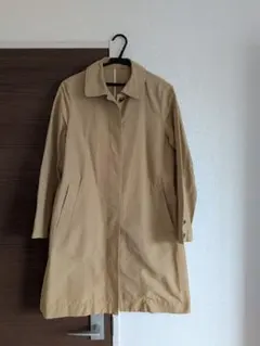 グリーンレーベルベージュ ロング丈コート サイドポケット付き