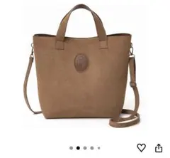 ブラウン スエード風 トートバッグ