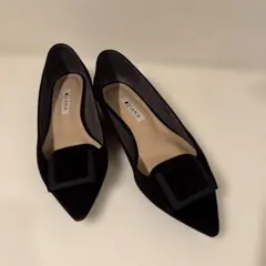 【DIANA】 ブラック ポインテッドトゥ パンプス