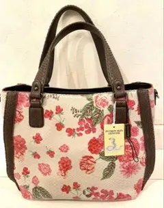 エルベート Herbette パイソンレザー 花柄 バック 本革 ショルダー付 