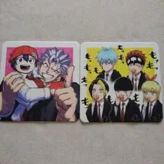 紙製コースター2枚　アンデッドアンラック＆マッシュル＆サカモトデイズ