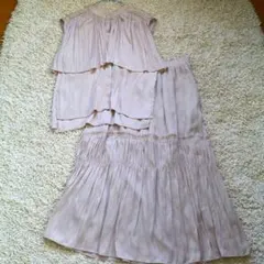 【値下げ交渉可能】オフホワイト セットアップ お呼ばれ パーティー 謝恩会