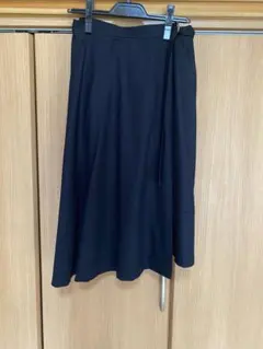 紺色　巻きスカート ひざ丈
