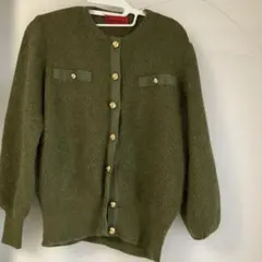 Roberta di Camerino オリーブグリーン カーディガン