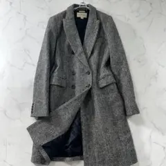 美品 ラルフローレン ヘリンボーンツイード ダブルチェスターコート B1502