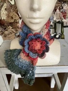 手編み　ミニマフラー　プチマフラー