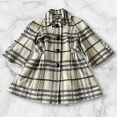 美品BURBERRY BLUE LABELチェックコート 36三陽商会　ウール