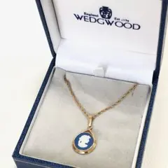 新品未使用★ウェッジウッド ジャスパーウェア カメオモチーフペンダント 青、白