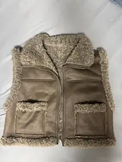 【新品未使用】JEANASIS リバーシブル ボアベスト ブラウ