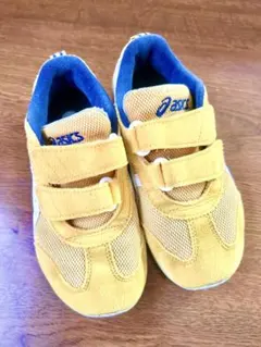 18.0cm ASICS キッズシューズ イエロー ベルクロ