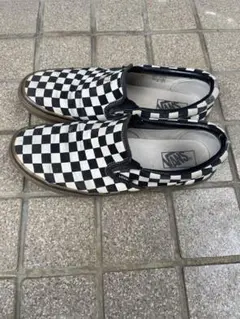 VANS スリッポン チェック柄 ガムソール 長瀬智也