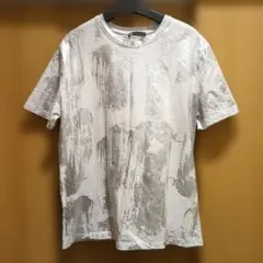 ZARA シルバーアートプリントTシャツ