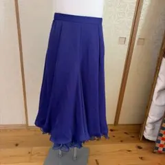 紫色 パープルフレアスカート 後ろファスナー　Lサイズ
