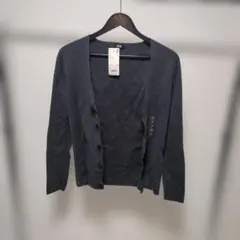 UNIQLO ダークグレー ミラノリブ カーディガン S Vネック ユニセックス