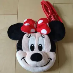 最終値下げ]ディズニー　ミニーマウス　パスケース　顔型ポーチ　リール　ポシェット