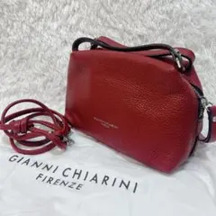 美品✨GIANNI CHIARINI アリファS ショルダーバッグ レッド