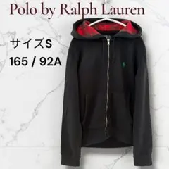 ジップパーカー フードチェック 刺繍ロゴ y2k 美シルエット ラルフローレン