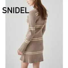 美品✨　SNIDEL ニットミニワンピース　スナイデル　ストライプ
