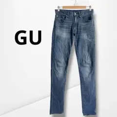 【ジーユー】スキニーデニムパンツ インディゴ ストレッチ 細身 カジュアル 28