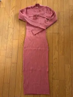 【rienda】バストポイントレイヤードニットSET ワンピース