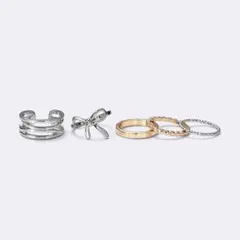 GU ジーユー　メタル　リボンリング　5個セット　新品　未使用　アクセサリーのサムネイル