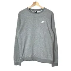 NIKE ナイキ スウェットトレーナー 刺繍ロゴ クルーネック グレー Mのサムネイル