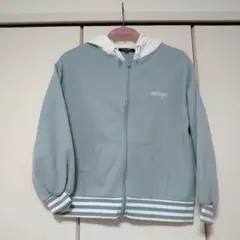 しまむら　Candy Blue　パーカー　１５０センチ グリーン系✕ホワイト