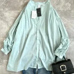 タグ付 アーバンリサーチドアーズ コットンボイルギャザー ブラウス M ミント