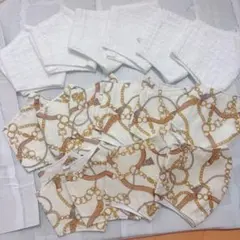 16枚⭐︎布マスク　まとめ売り　ハンドメイド　レース　コットン　不織布　使い捨てのサムネイル
